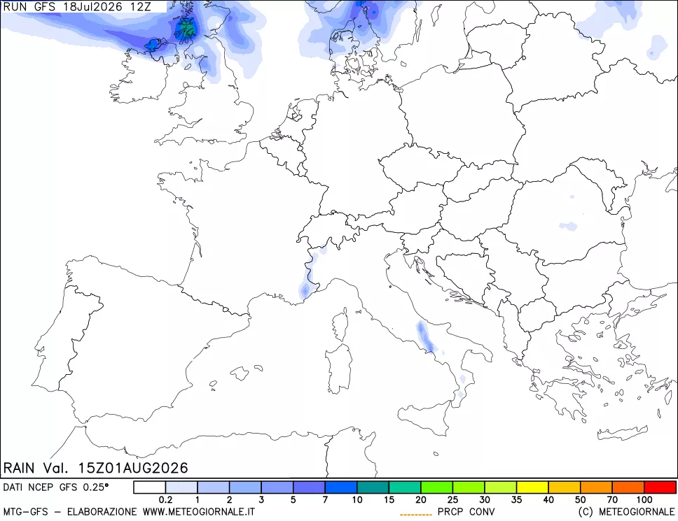 mappa Precipitazioni totali e convettive
