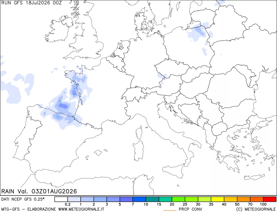mappa Precipitazioni totali e convettive