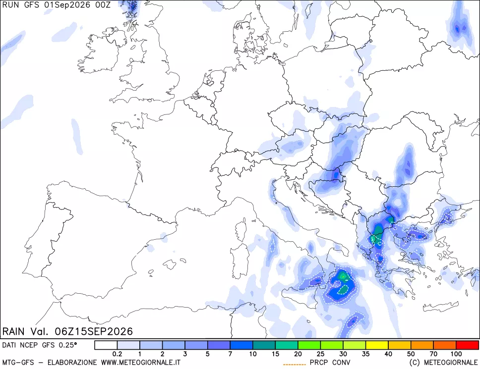 mappa Precipitazioni totali e convettive
