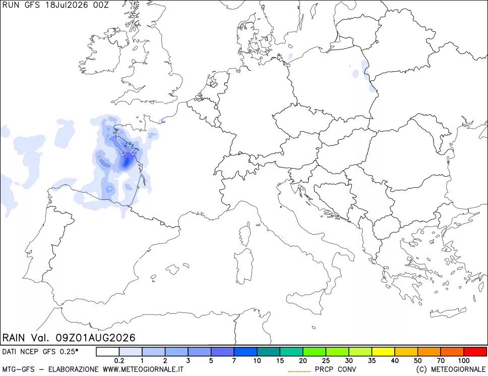 mappa Precipitazioni totali e convettive