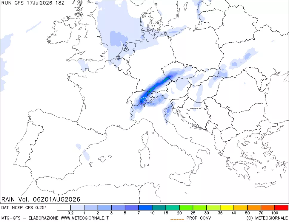 mappa Precipitazioni totali e convettive