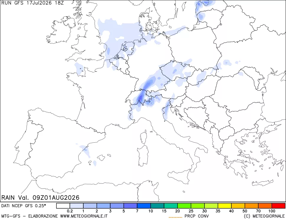 mappa Precipitazioni totali e convettive