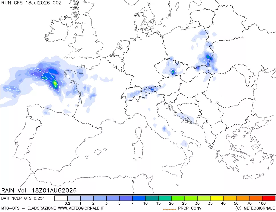 mappa Precipitazioni totali e convettive
