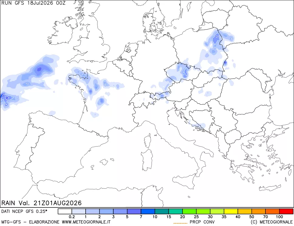 mappa Precipitazioni totali e convettive