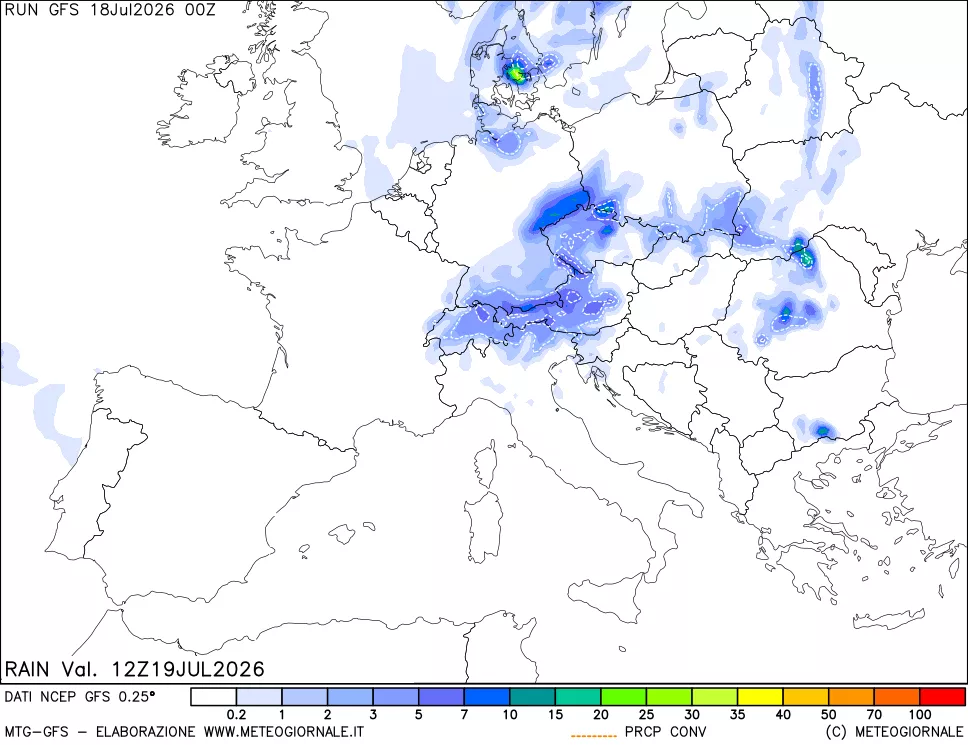 mappa Precipitazioni totali e convettive