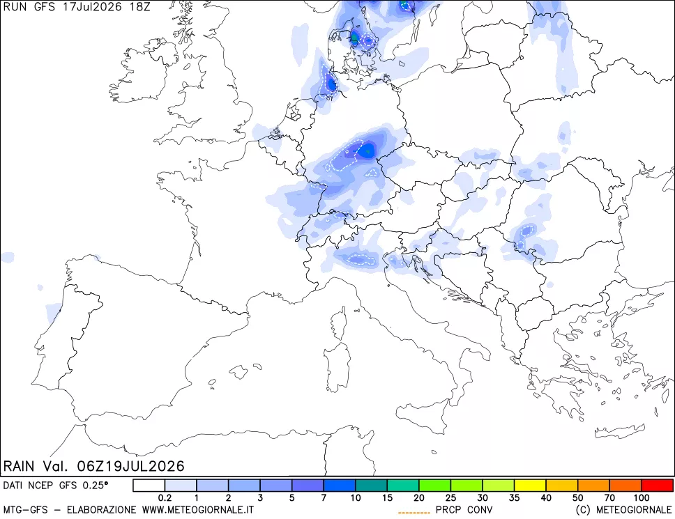 mappa Precipitazioni totali e convettive