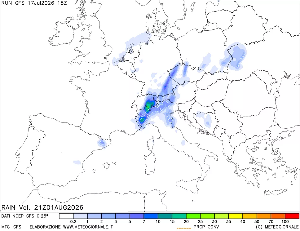 mappa Precipitazioni totali e convettive
