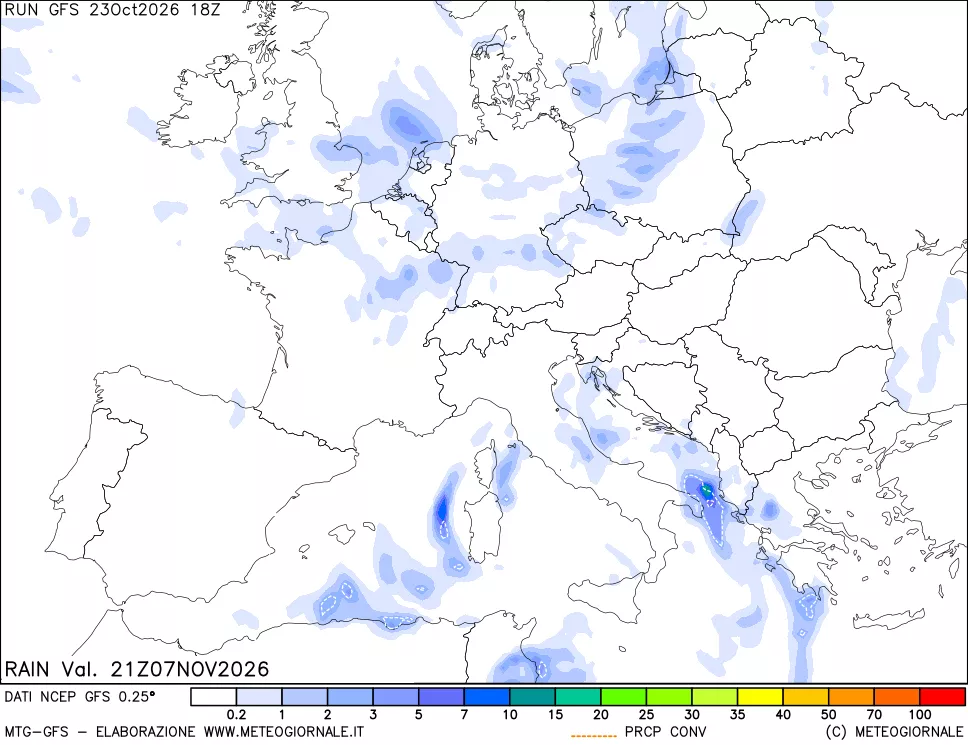 mappa Precipitazioni totali e convettive