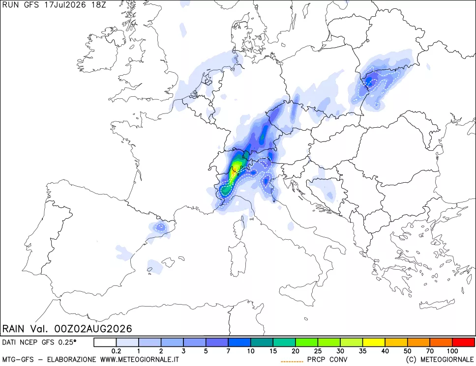 mappa Precipitazioni totali e convettive