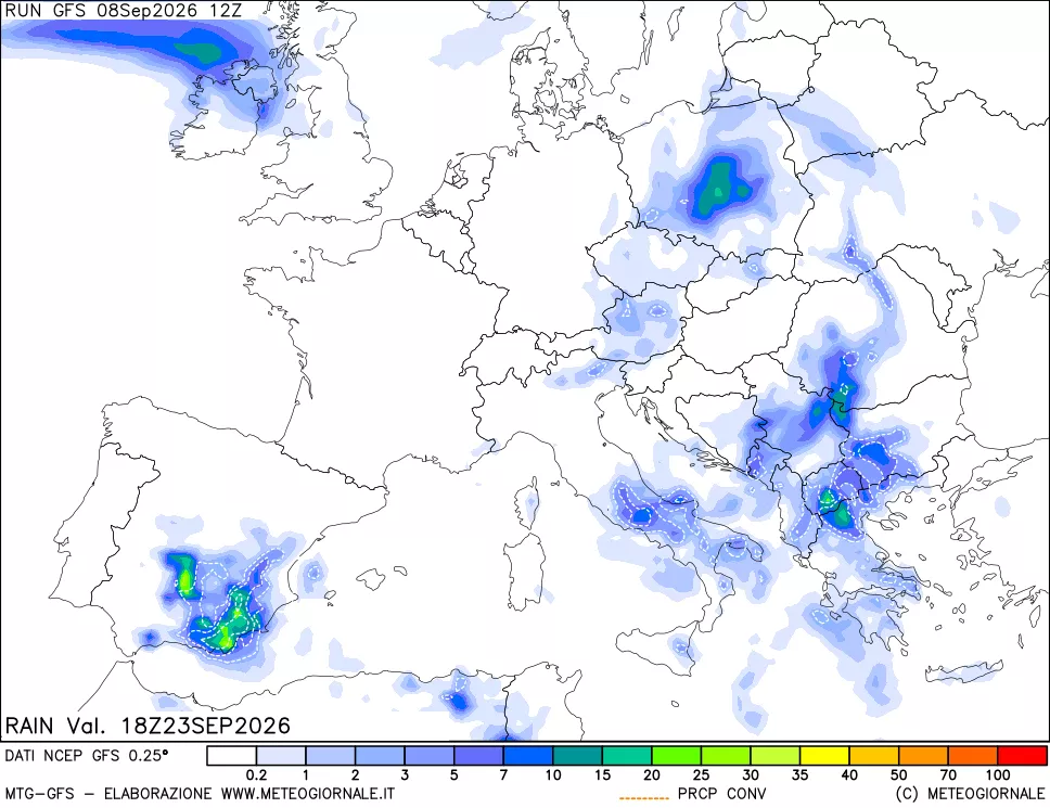 mappa Precipitazioni totali e convettive