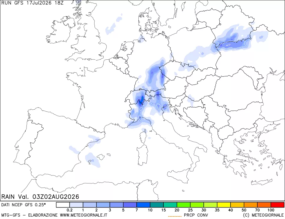 mappa Precipitazioni totali e convettive