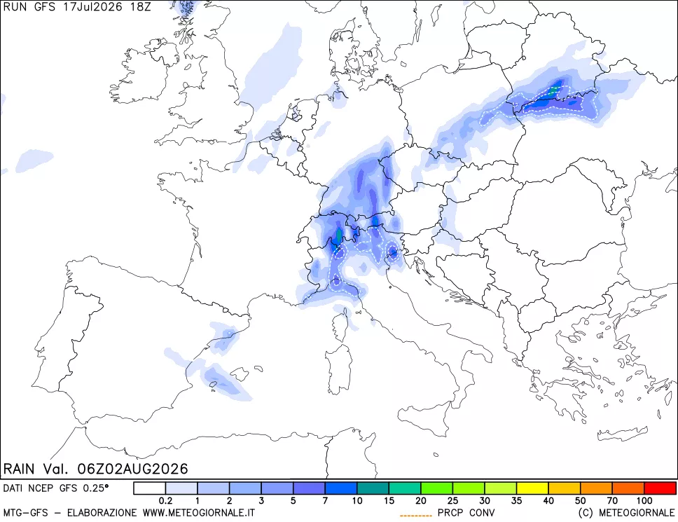 mappa Precipitazioni totali e convettive