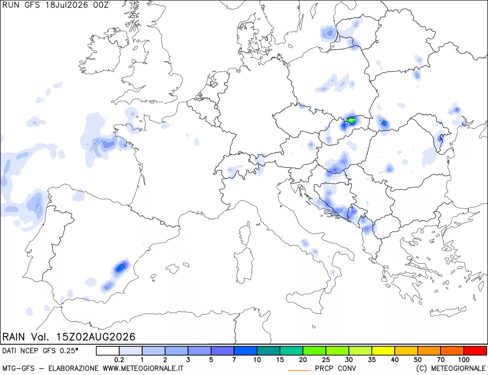 mappa Precipitazioni totali e convettive