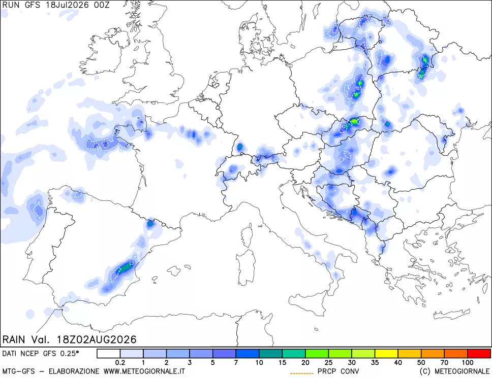 mappa Precipitazioni totali e convettive