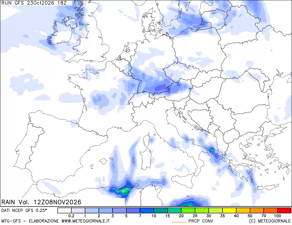 mappa Precipitazioni totali e convettive