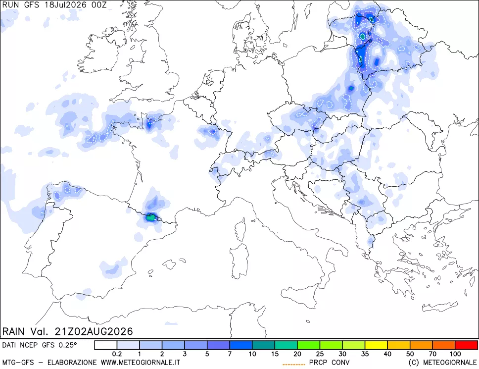 mappa Precipitazioni totali e convettive