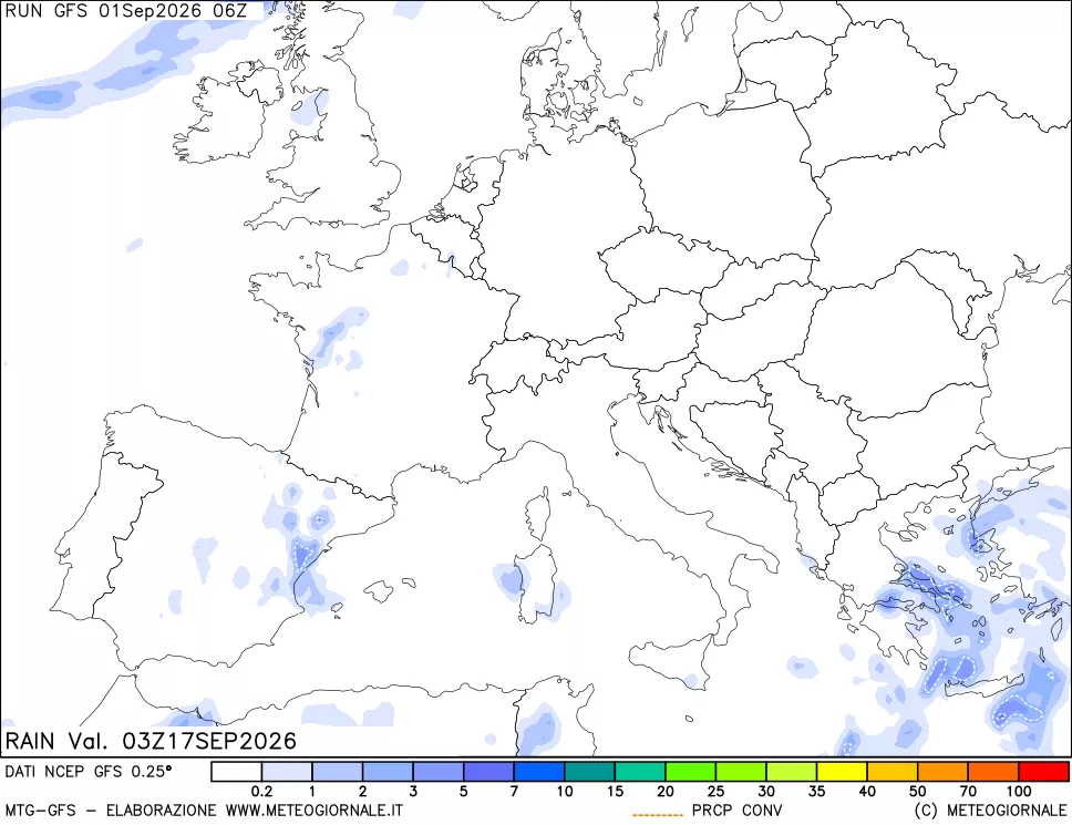 mappa Precipitazioni totali e convettive