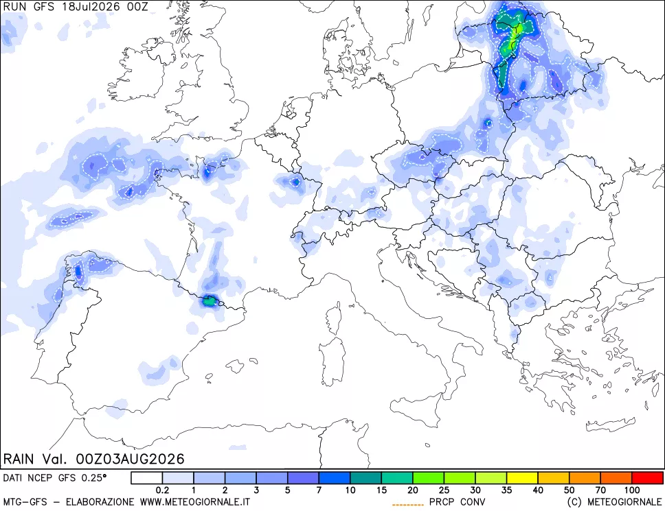 mappa Precipitazioni totali e convettive