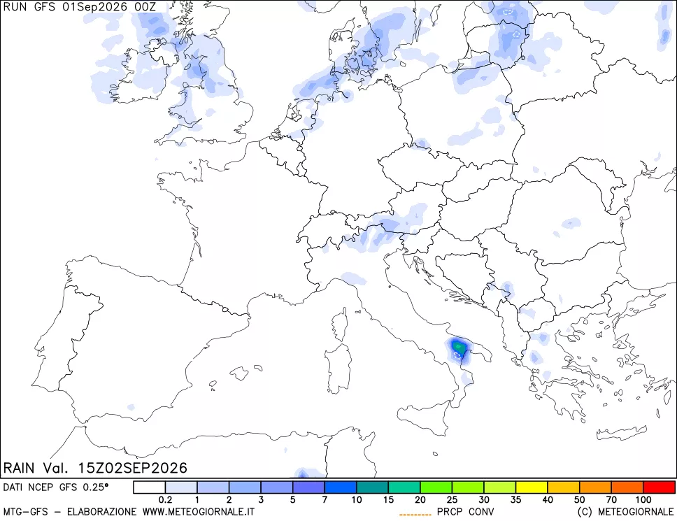mappa Precipitazioni totali e convettive