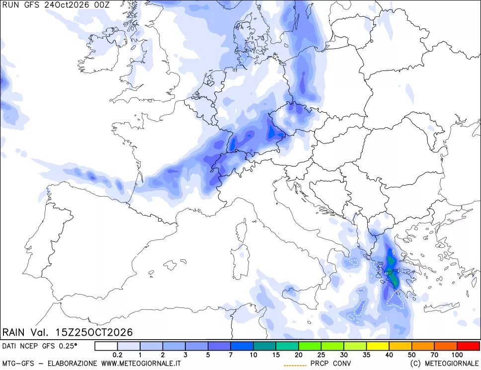 mappa Precipitazioni totali e convettive