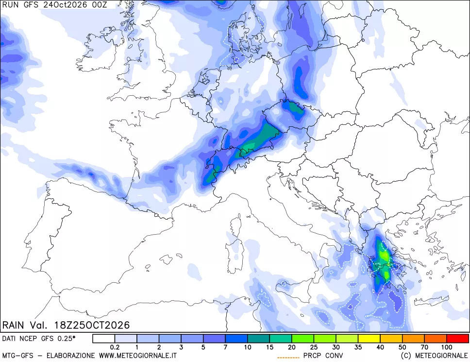 mappa Precipitazioni totali e convettive
