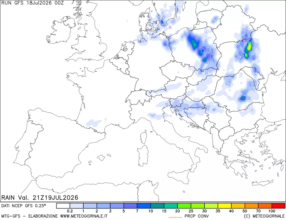 mappa Precipitazioni totali e convettive