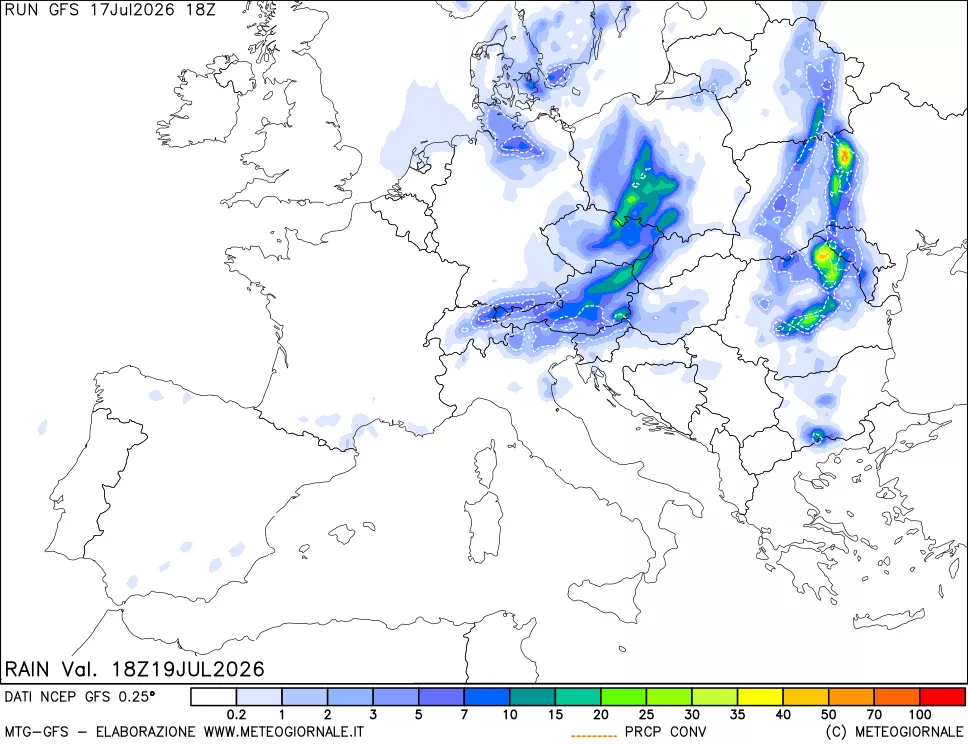 mappa Precipitazioni totali e convettive