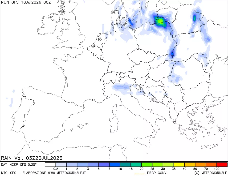 mappa Precipitazioni totali e convettive