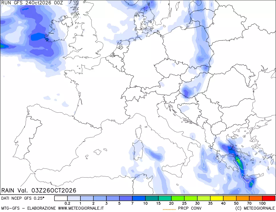 mappa Precipitazioni totali e convettive