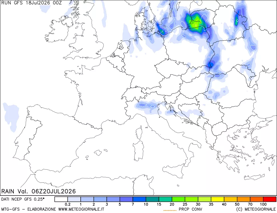 mappa Precipitazioni totali e convettive