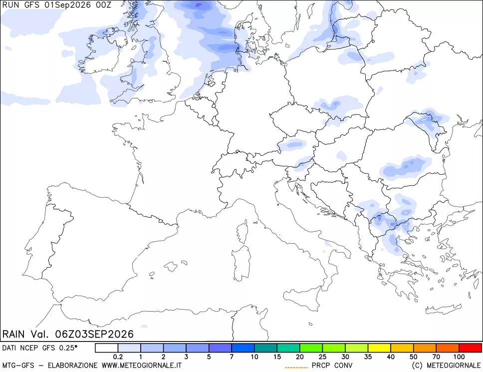 mappa Precipitazioni totali e convettive