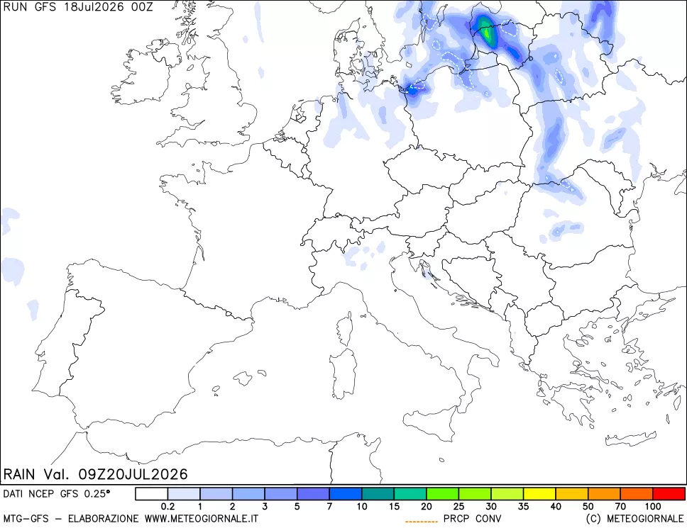 mappa Precipitazioni totali e convettive