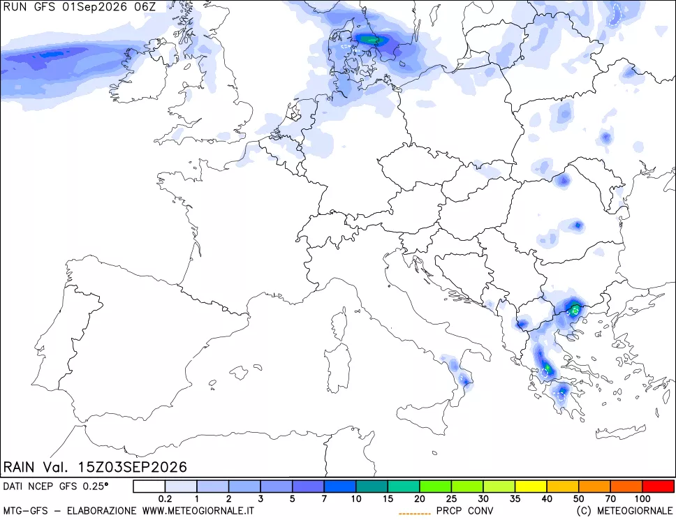 mappa Precipitazioni totali e convettive