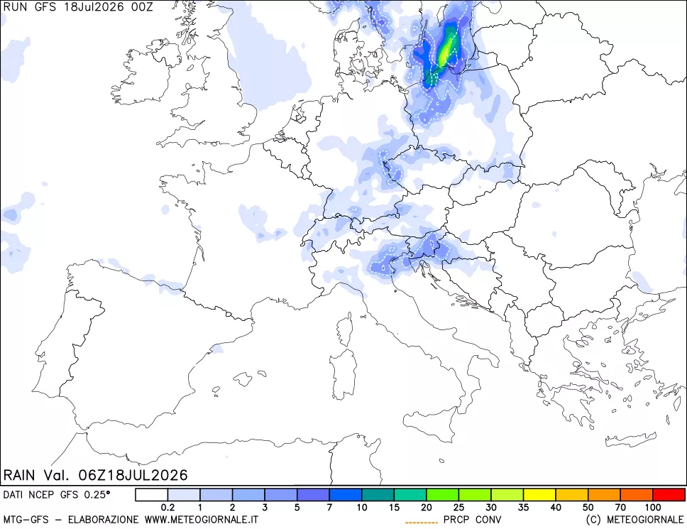 mappa Precipitazioni totali e convettive