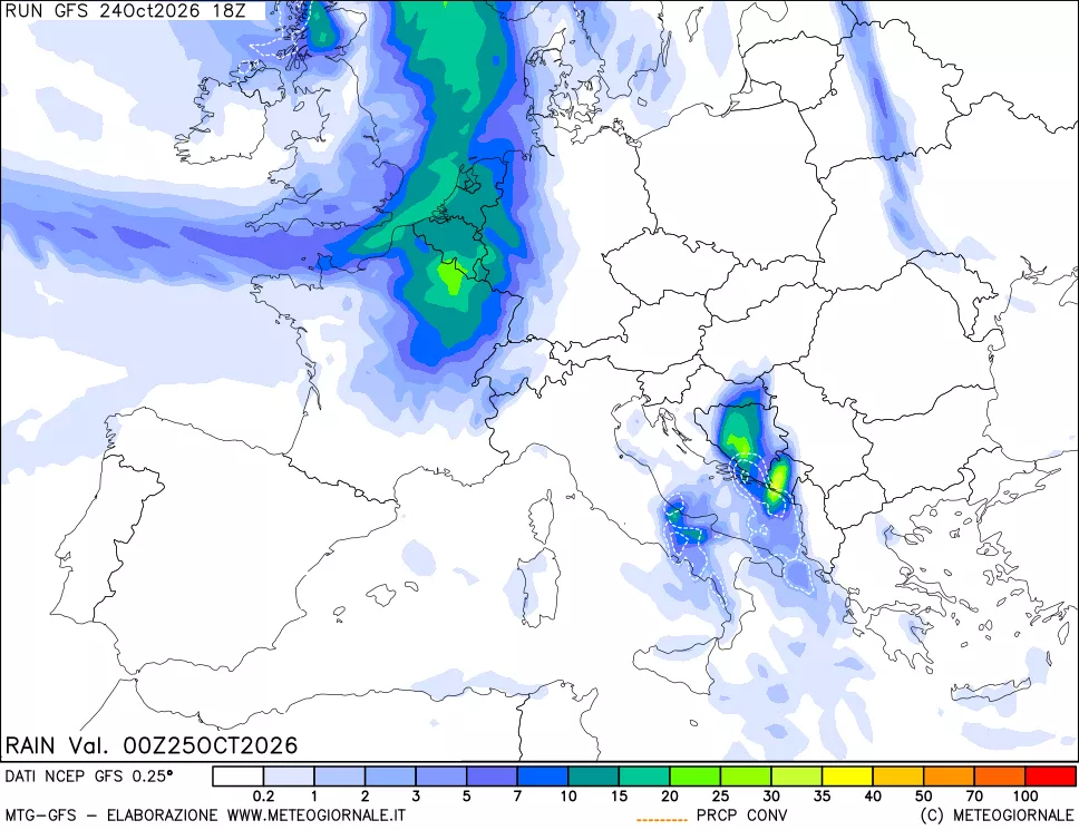 mappa Precipitazioni totali e convettive