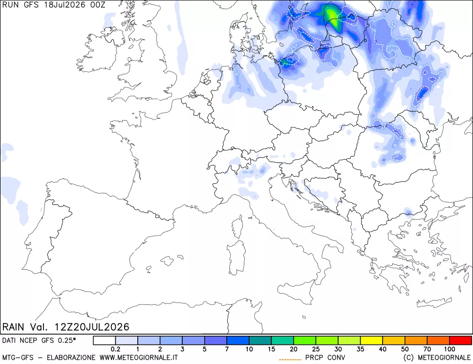 mappa Precipitazioni totali e convettive