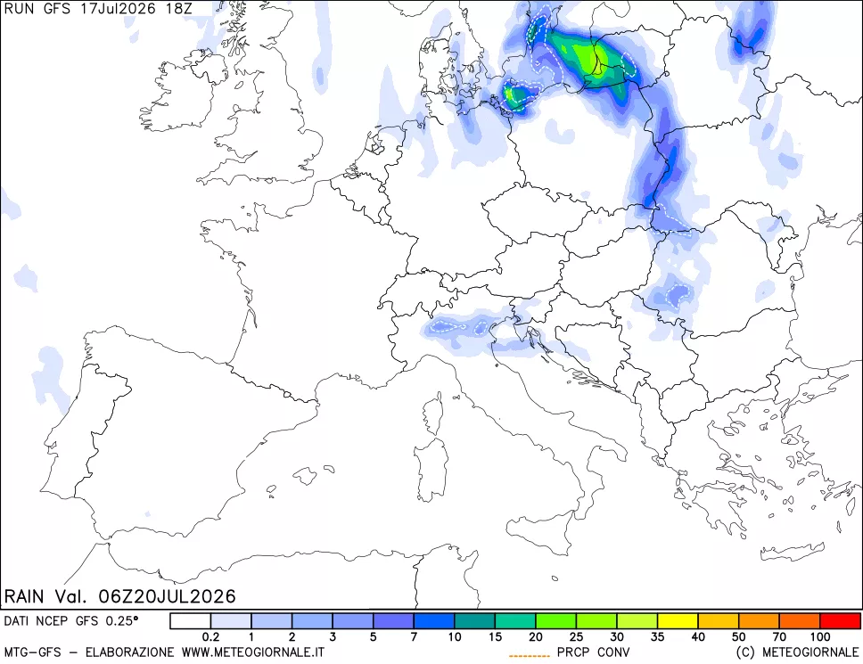 mappa Precipitazioni totali e convettive