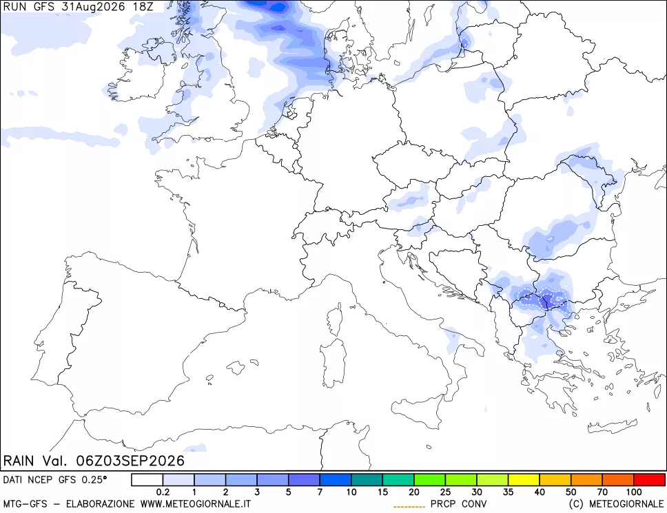 mappa Precipitazioni totali e convettive