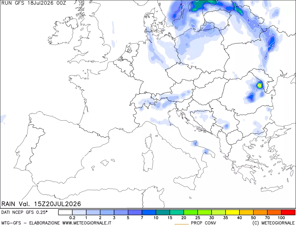 mappa Precipitazioni totali e convettive