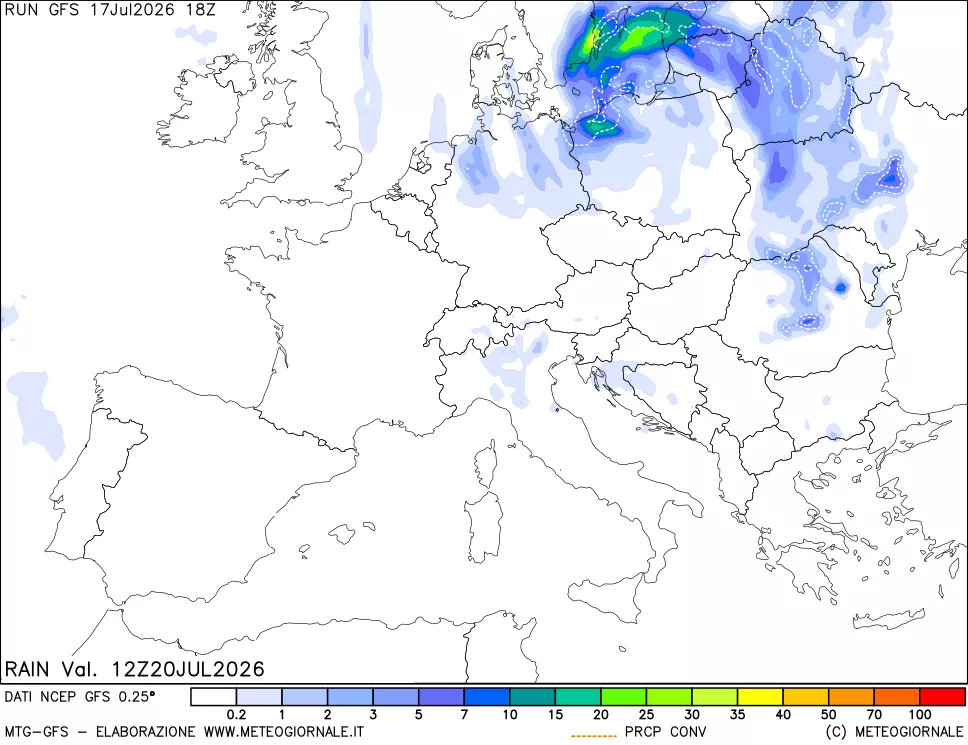 mappa Precipitazioni totali e convettive
