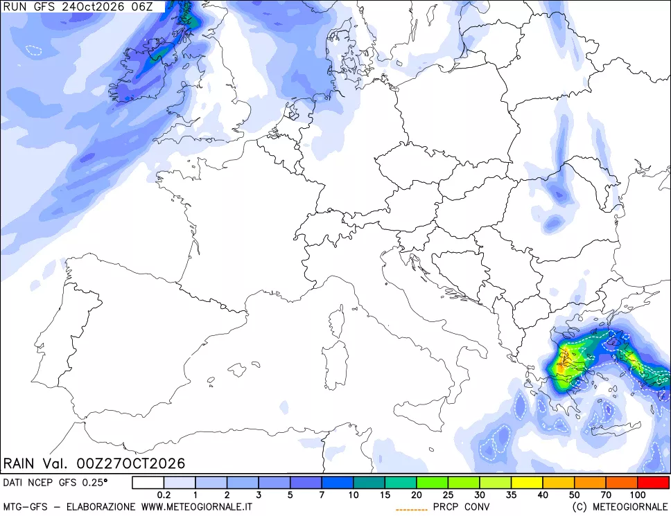 mappa Precipitazioni totali e convettive