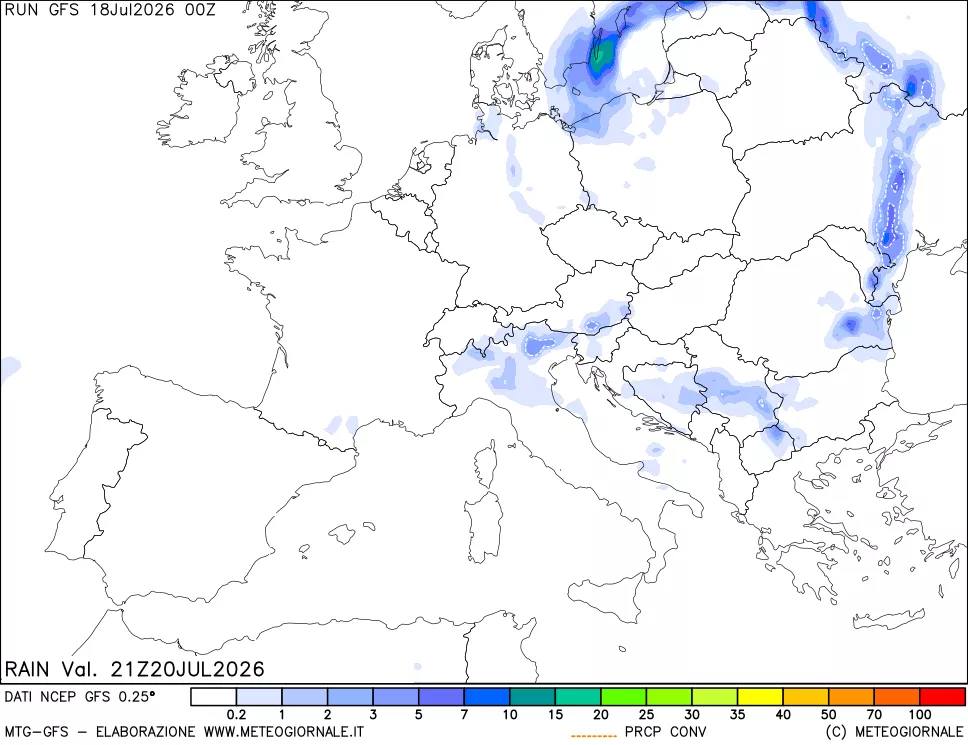 mappa Precipitazioni totali e convettive