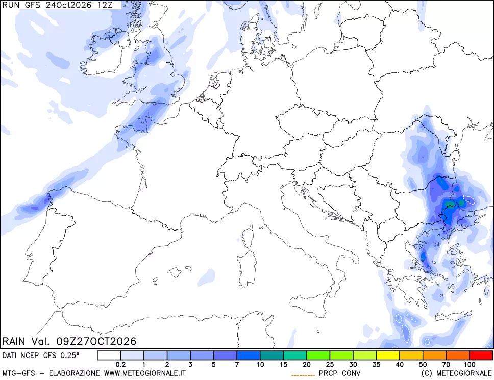 mappa Precipitazioni totali e convettive