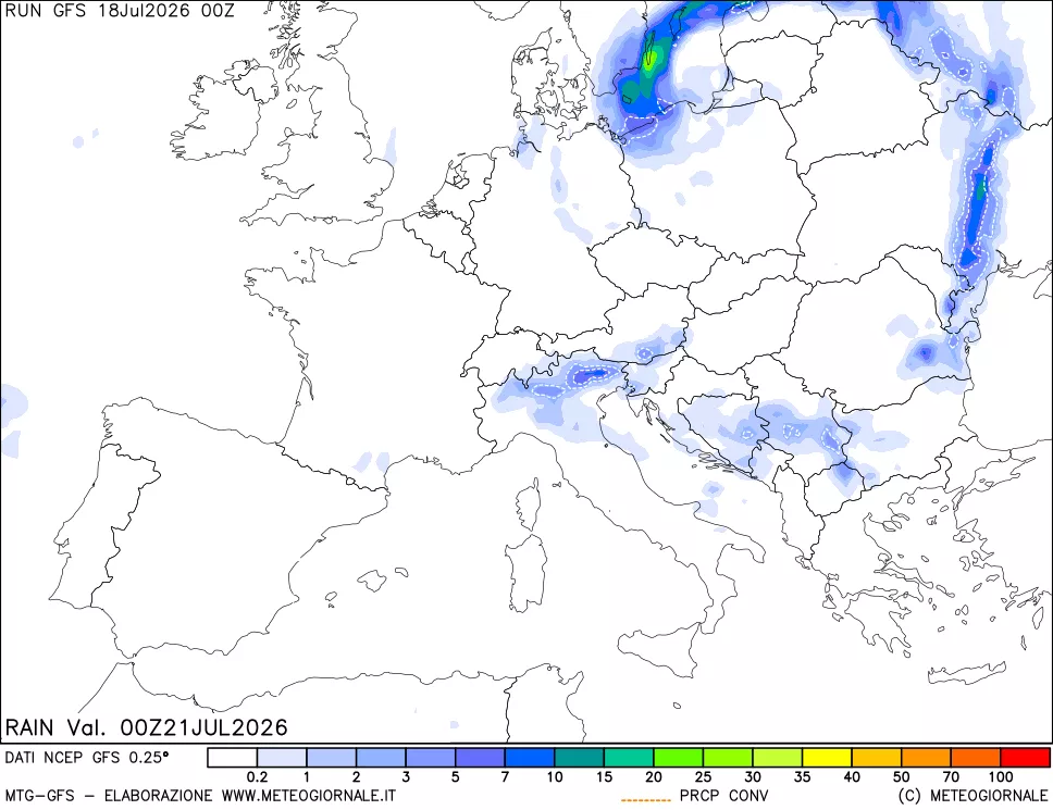 mappa Precipitazioni totali e convettive