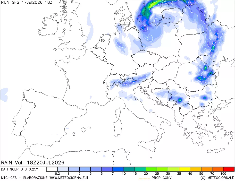 mappa Precipitazioni totali e convettive
