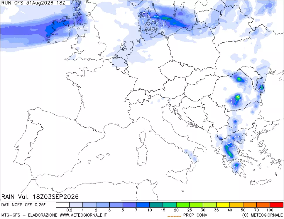 mappa Precipitazioni totali e convettive