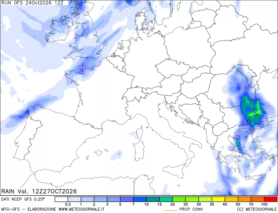 mappa Precipitazioni totali e convettive