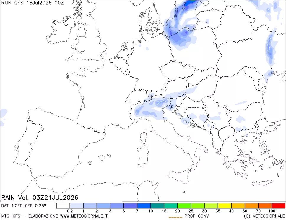 mappa Precipitazioni totali e convettive