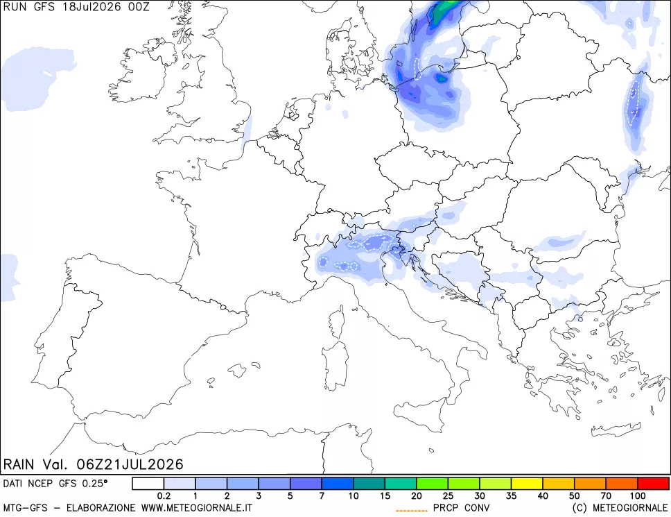 mappa Precipitazioni totali e convettive