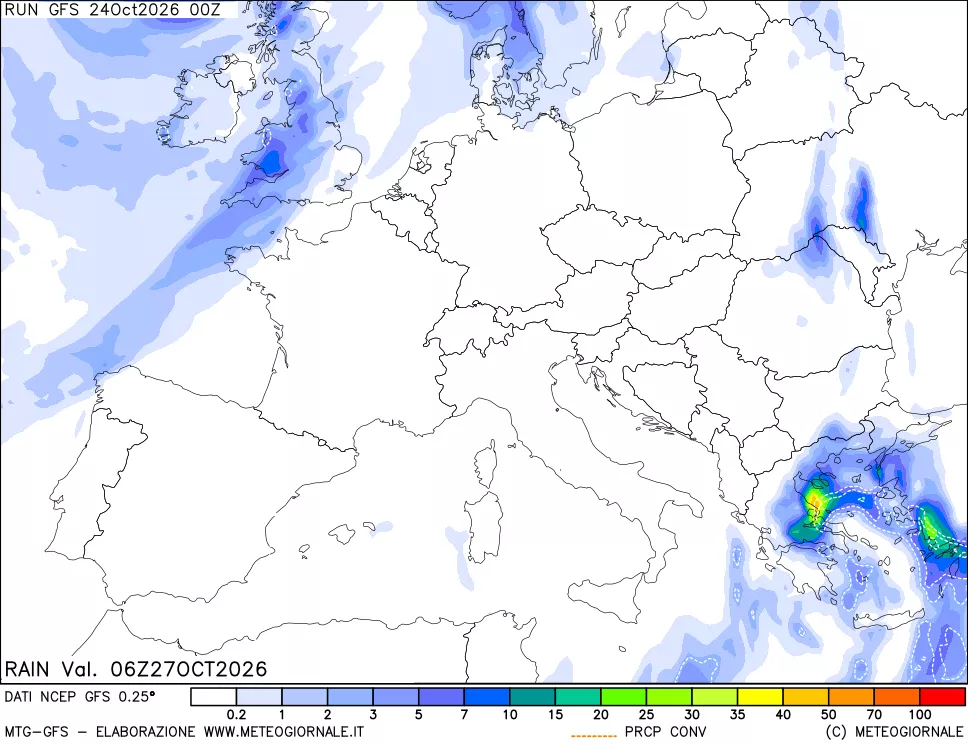 mappa Precipitazioni totali e convettive